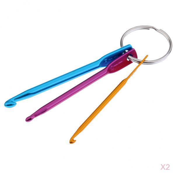 2 Set 3 Sizes Mixed Single Point Aluminum Crochet Hooks Knitting Needles Set