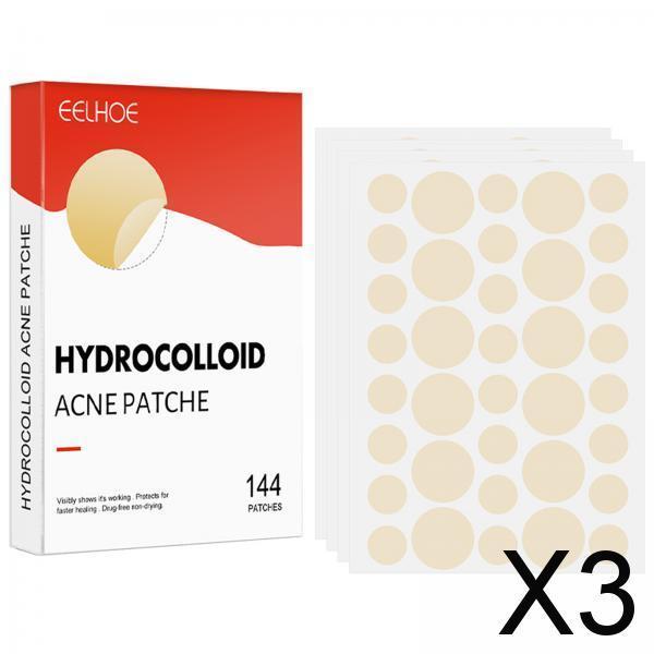 3xSet of 144 Hydrocolloid Acne Pimple Patches for Acne Marks Blemishes Zits