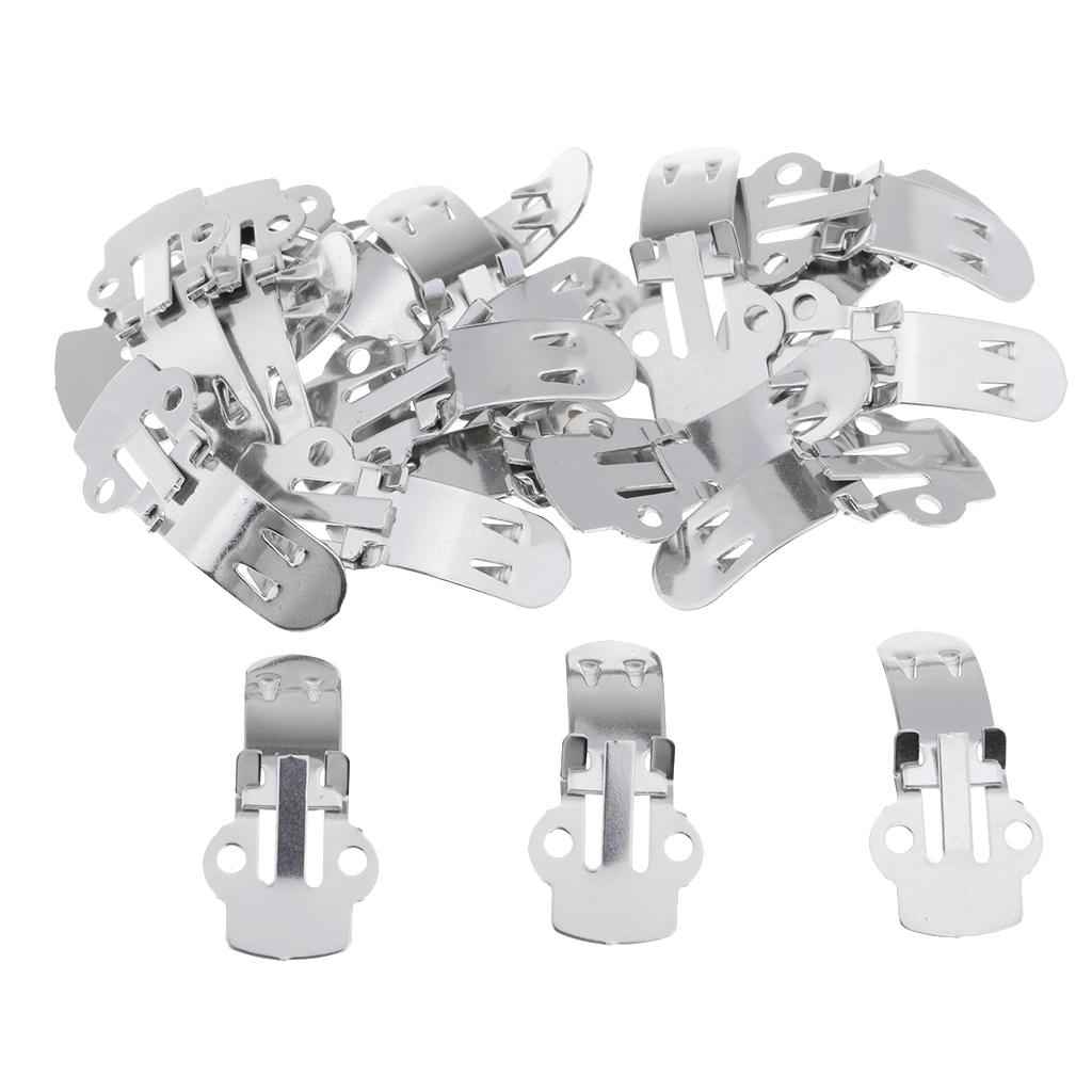 20 Pieces Stainless Steel Flat Blank Shoe Clips DIY Crafts Findings Medium