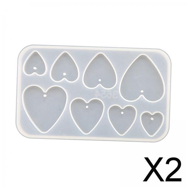 2xEarrings Pendants Mould DIY Epoxy Resin for Party Supplies Crafts Home Decor Heart