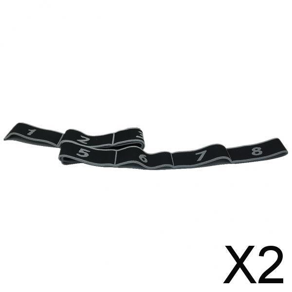 2xYoga Strap Elastic Ligament Stretching Out Band Workout Loop Belt Gray