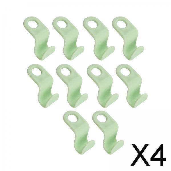 4x10x Heavy Duty Closet Cabinet Space Savers Hangers for Pants Caps Coats Green