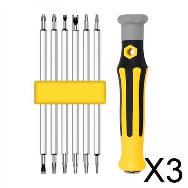 3xMagnetic Screwdriver Bit Hex Cross Phillips Slotted Screw Head Hand Tool