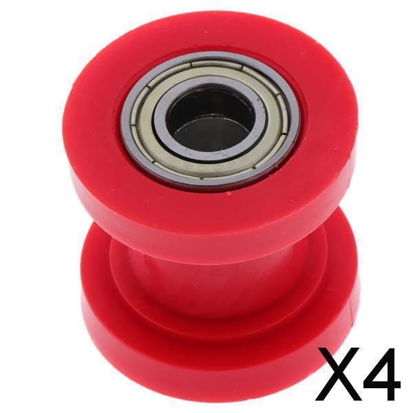 4xMotorcycle 10mm Chain Roller Pulley Tensioner Wheel Guide for Cars Red