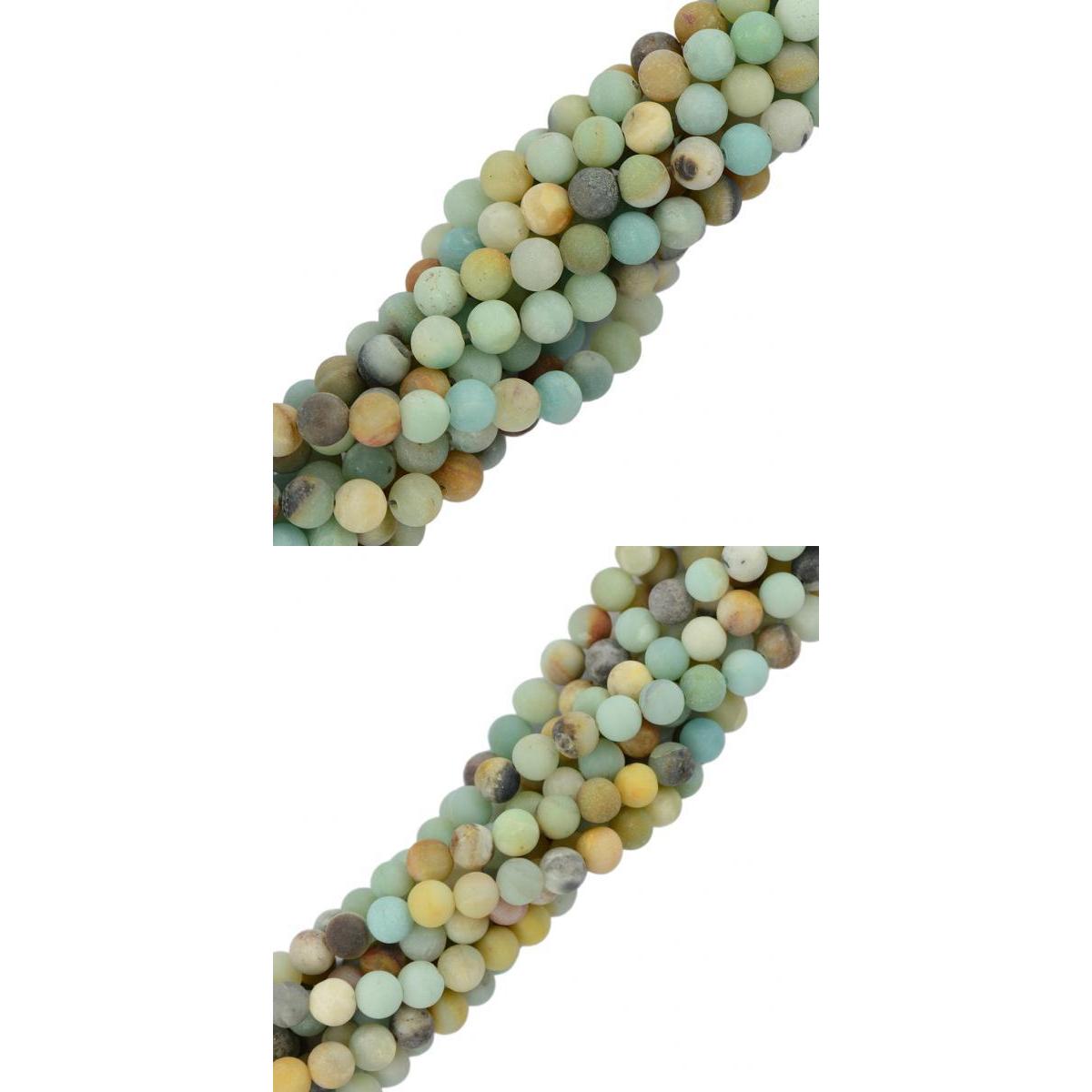 2 Strands Of Matte Frosted Gemstone Round Loose Beads 6mm 8mm 15.5 Inch