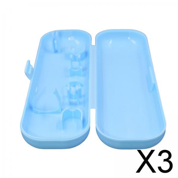 3xToothbrush Travel Case Protective Cover Compact Portable Holder for Bathroom Blue