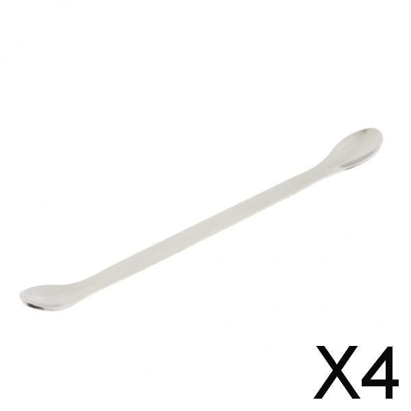 4xDouble-end Stainless Steel Dispensing Spoon/Spade Lab Scraper 20cm