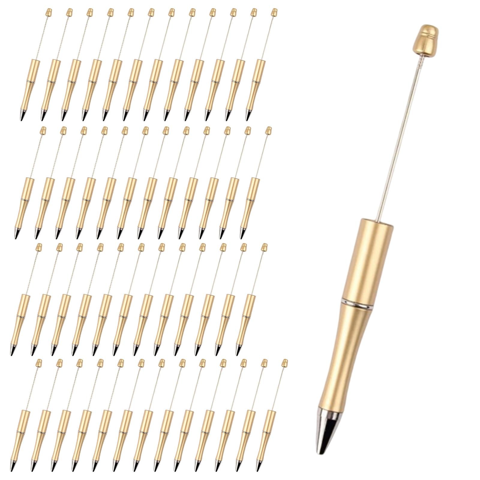 50x Bead Pens Ballpoint Pen Ball Pen for Office School Golden