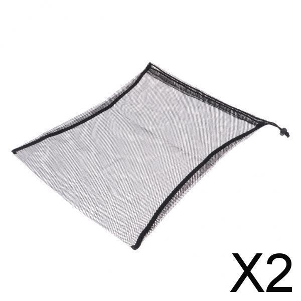 2xDrawstring Sneaker Bag Vented Mesh Backpack Training Sport Shoes Carry Sack