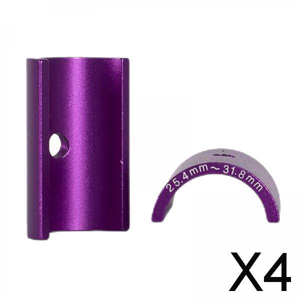 4xBike Stem 25.4 to 31.8mm Shim Handlebar Adapter Spacer - 1 Pair Purple