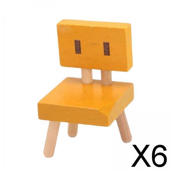 6xMini Small Chair Ornament Desktop Mini Chair for Desk Living Room Decoration
