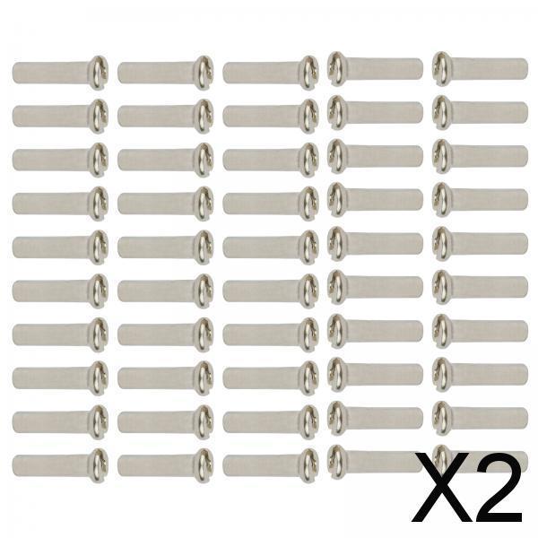 2x50Pcs Bike Spoke Nipples Spoke Decoration End Tips Nipples Bicycle Spoke Cap 16mm 14G Argent