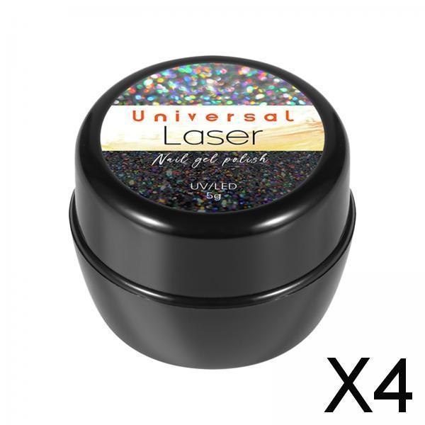 4xGlitter Gel Nail Polish Saprkling Sequins for Home DIY Manicure Nail Art