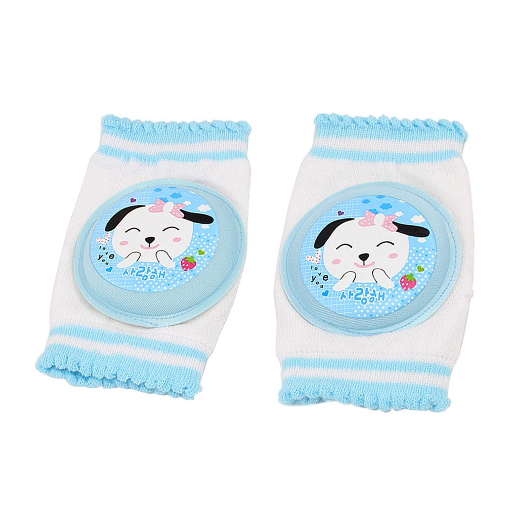 Kids Soft Anti-slip Elbow Cushion Crawling Knee Pad Blue Rabbit