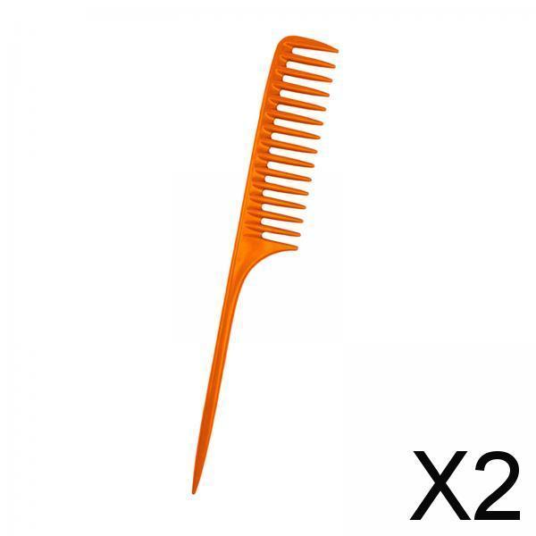 2xWide Tooth Tail Comb Carbon Fiber Anti Static for Women Men Anti Static