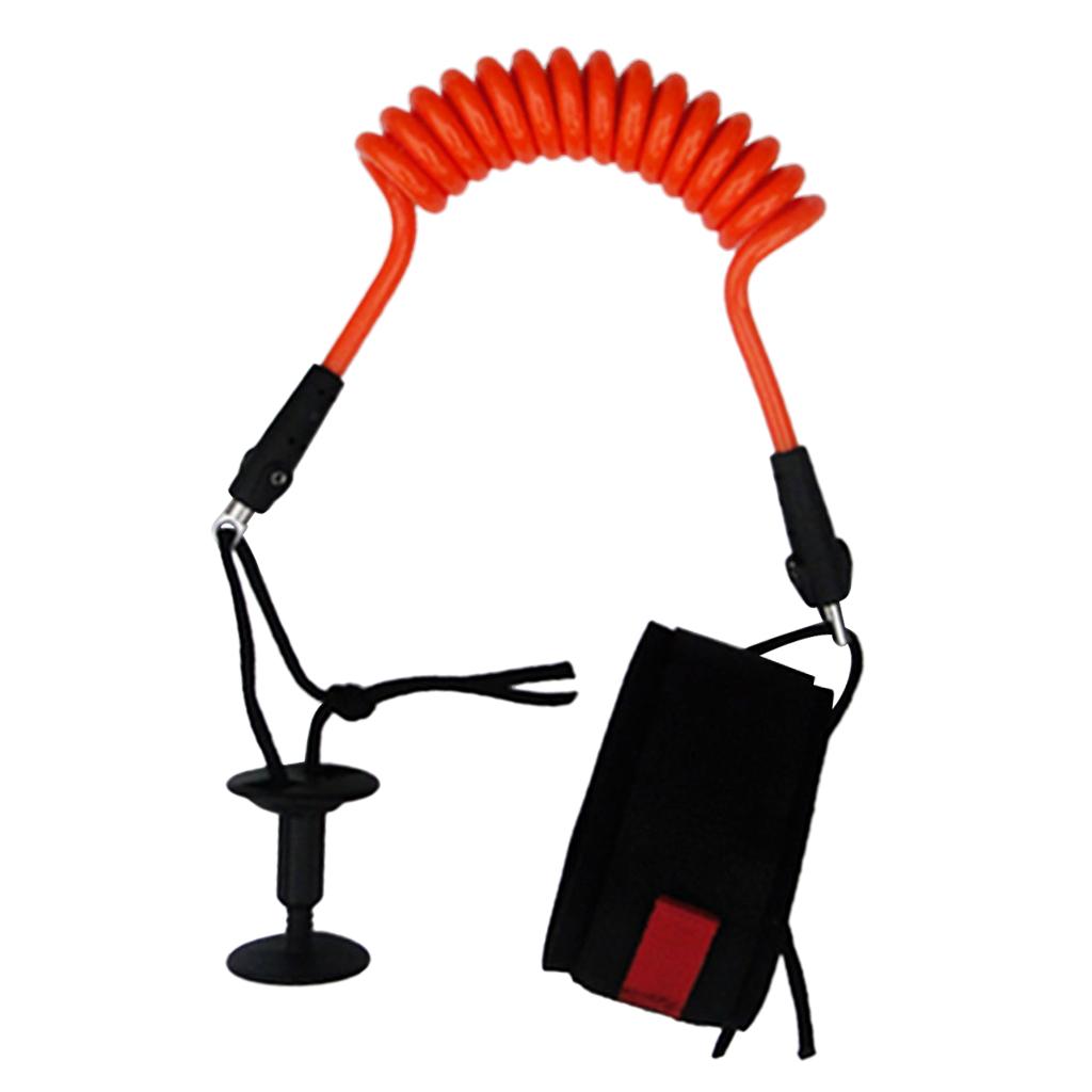 Strong Orange 5.5mm Coiled Bodyboard Wrist Leash SUP Leash 4ft or 1.2m