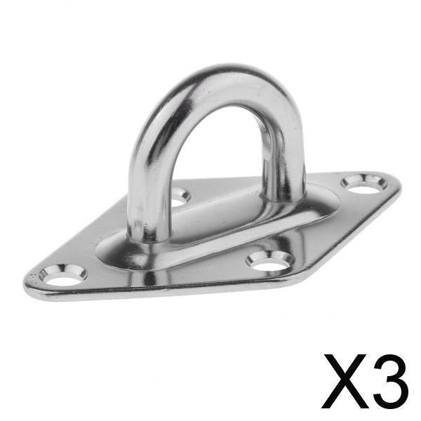 3x304 Stainless Diamond Pad Eye Durable for Marine Grade polished finish