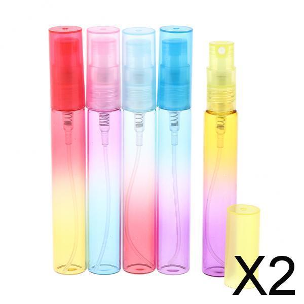 2x5x Empty 4/8mL Refillable Perfume Bottles Pump Spray Tube Glass Vials 10 cm