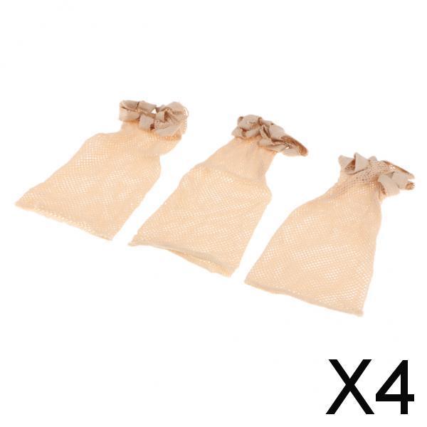 4x3Pcs Elastic Open End Mesh Net Wig Caps Stretchy Snood for Long Short Hair