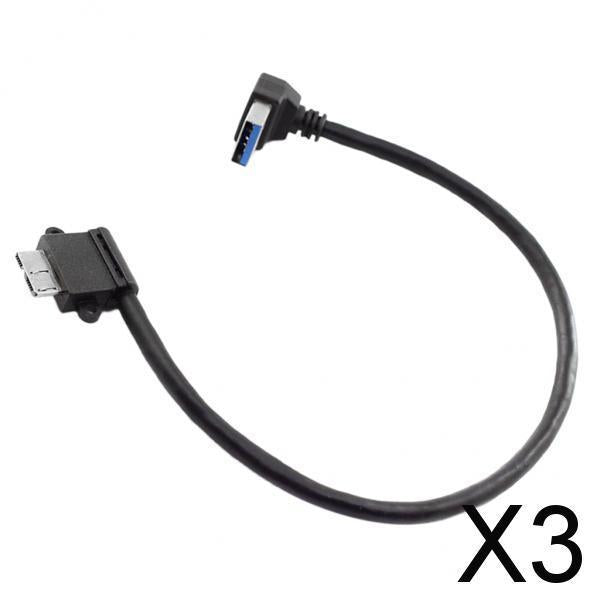 3xDown Angled 90 Degree USB 3.0 to Micro USB 3.0 10Pin Cable 25cm