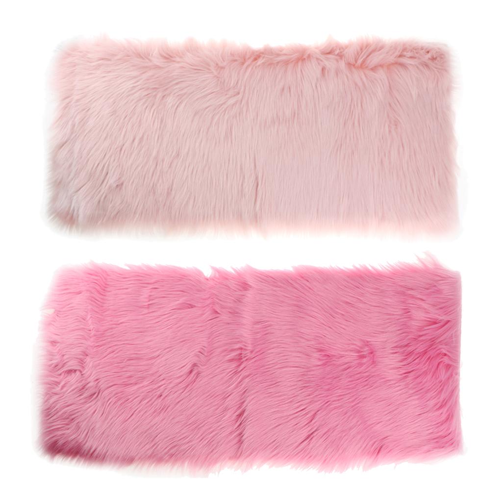 2Pcs 40x90cm Artificial Wool Rug Floor Carpet Mat Chair Seat Cushion