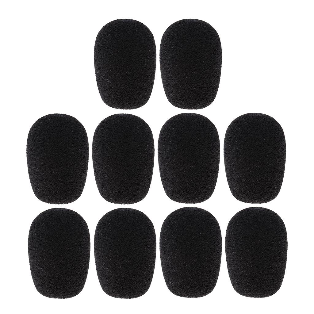 10 Pack Microphone Foam Windshield Sponge Mic Cover Black