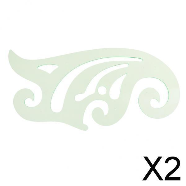 2x1Pc French Curve Template Ruler Drawing Drafting for Tailor Dressmaking 19x 9.5cm