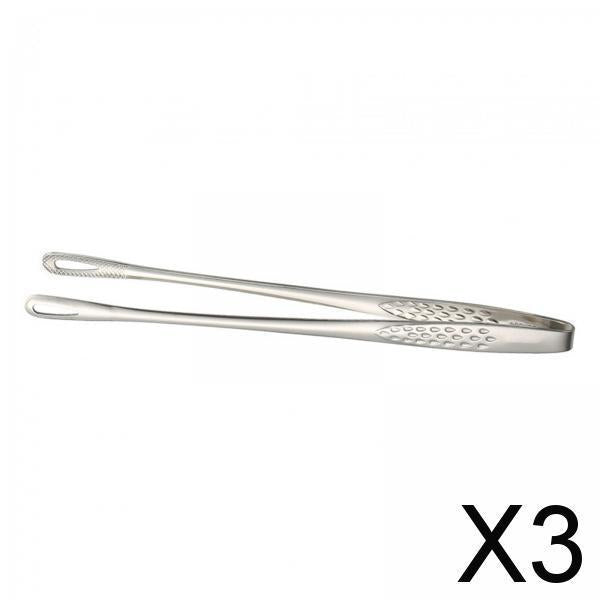 3xBBQ Tongs Salads Vegetable Clamp for Korean and Japanese BBQ Cooking Serving Small