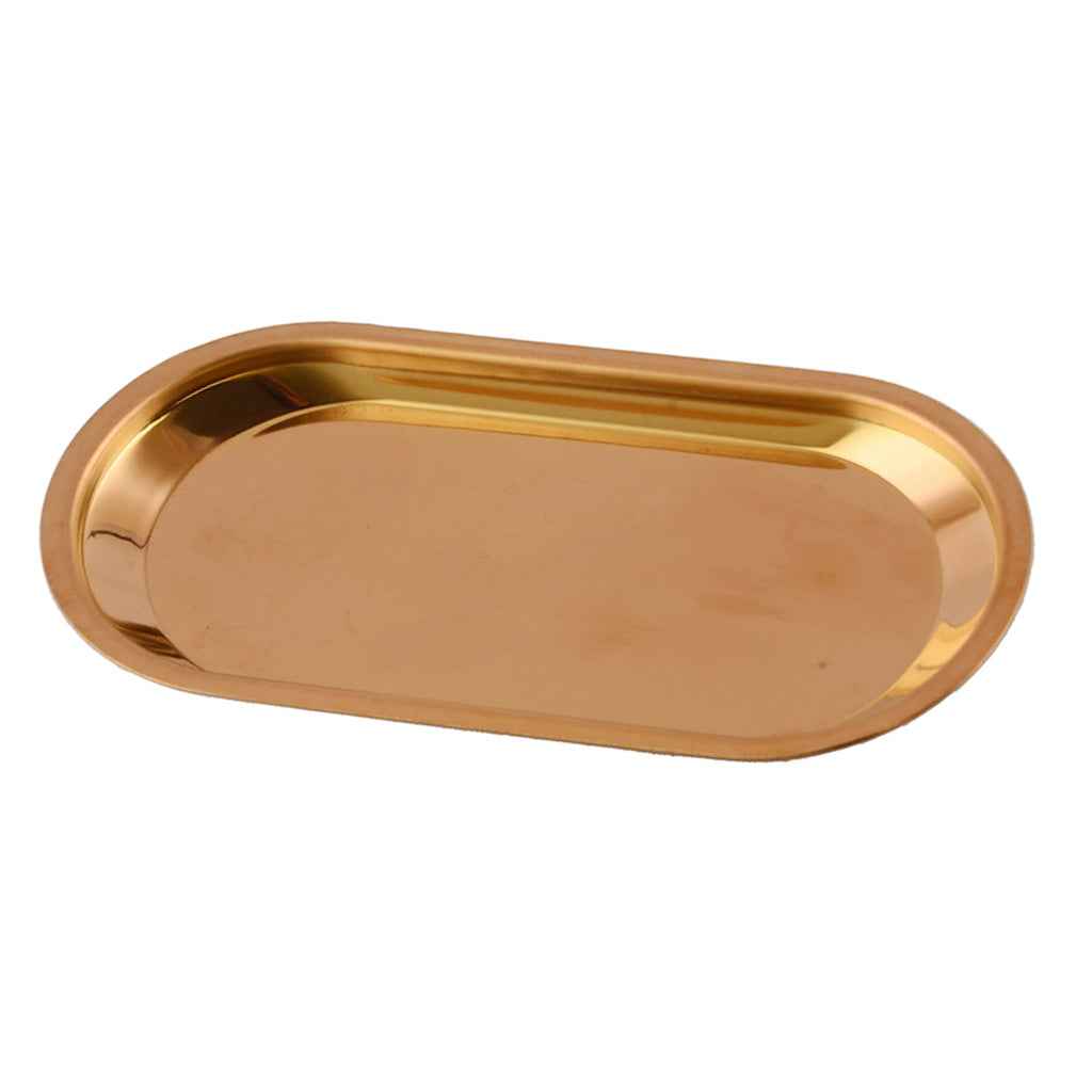 Stainless Towel Tray Storage Tray Dish Plate Tea Fruit Trays Rose Gold S