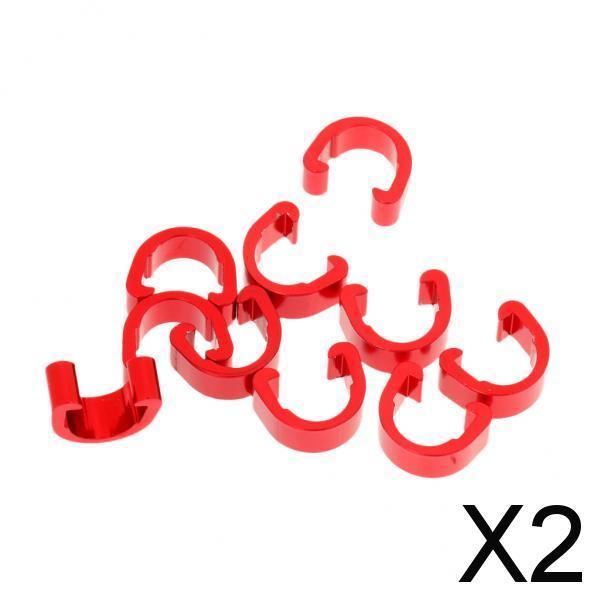 2x10Pcs Cycling MTB Road Bike Cable C-Clips Buckles Housing Hose Guides Red