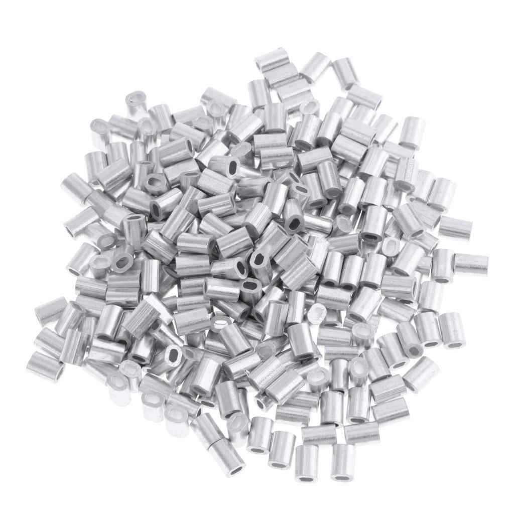 100Pcs Aluminium Fishing Crimps Double Barrel Crimp Sleeves 1mm