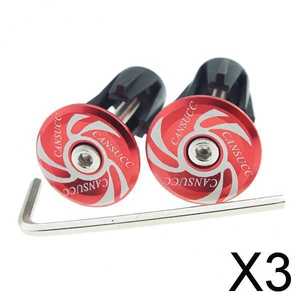 3xMTB Road Bikes Aluminum Handlebar End Plugs Bicycle Handle End Caps Red