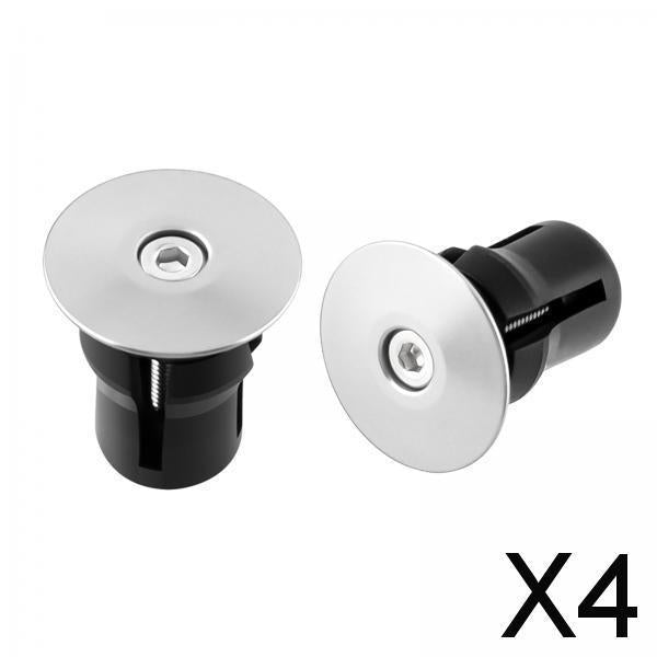 4x2x Bike Handle Bar Plugs Cap Bikes Bar End Plugs for BMX Cycling Most Bicycle Silver No Mark
