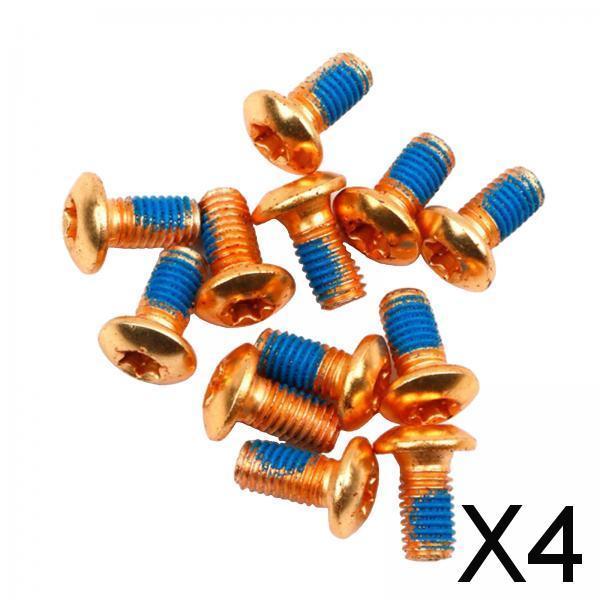 4x12x Bicycle Disc Brake Bolts T25 M5x11.5mm Road Bike Fixing Screws Gold