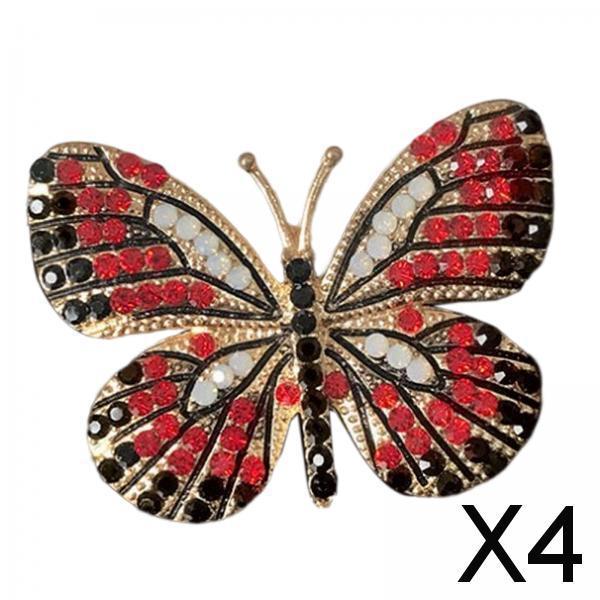 4xButterfly Car Vent Clips Car Interior Decor Universal Car Diffuser Vent Clip Red Black