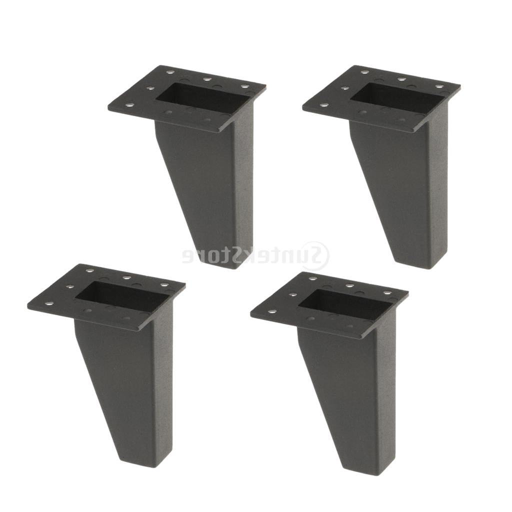 4Pcs Metal Furniture Sofa Leg Anti-damp Feet for Couch Chair Cabinet 8cm BLK