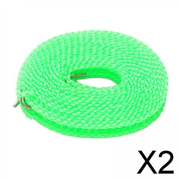 2xClothesline Stretchy Portable Laundry Cord for Garden Camping Accessories RV green 800cm