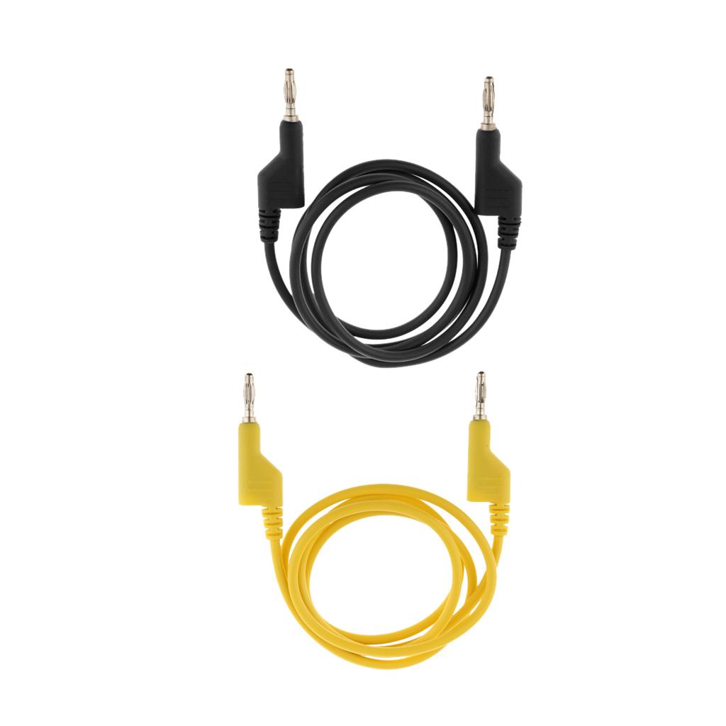 2 Pieces 25A Stackable 4mm Banana Plug Multimeter Test Cable Lead Cord