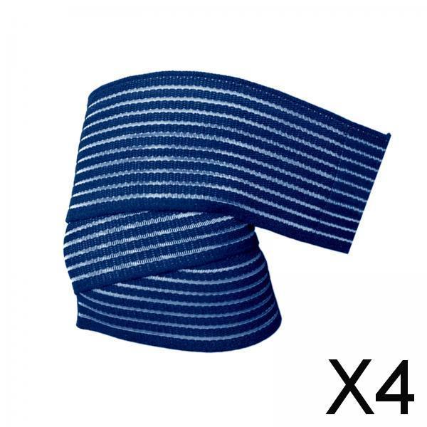 4xElbow Wrap Elastic Elbow Brace for Gym Workout Cross Training Weight Lifting Blue