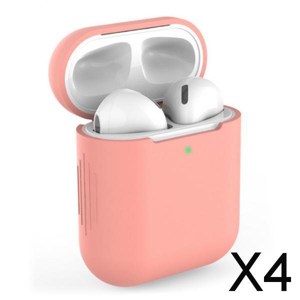 4xEarphones Protective Cover for Airpods Wireless Earphone Case Orange