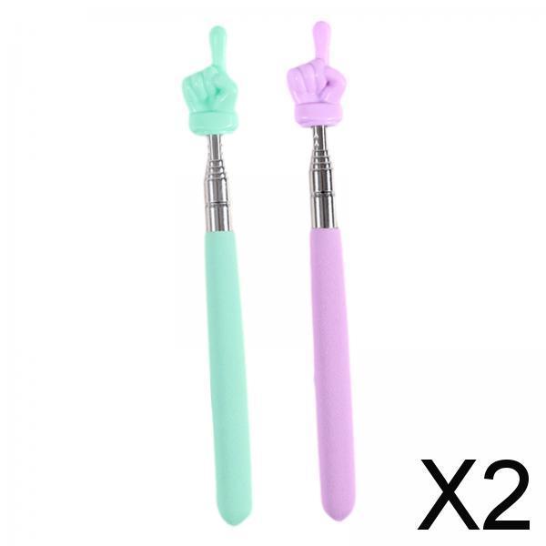 2x2 Pieces Extendable Finger Pointer Sticks Telescopic Teachers Finger Pointer Green Violet