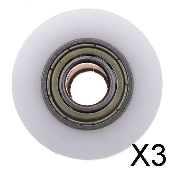 3xMotorcycle 10mm Chain Roller Pulley Tensioner Wheel Guide for Cars White