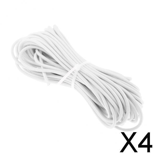 4x2mm Elastic Bungee Rope Shock Cord Tie Down - Boat/Trailer Covers 20m White