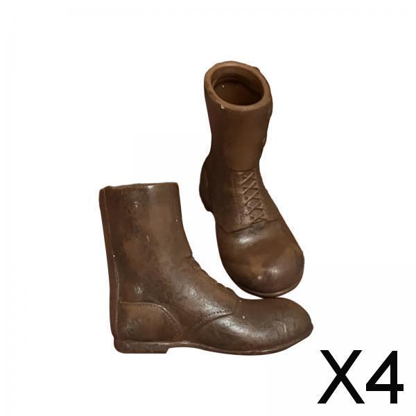 4x1/6 Man's Shoes Work Boot Footwear Fashion for 12'' Male Figure Doll Costume Brown