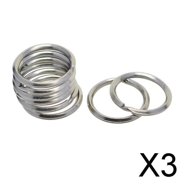 3x10 Pieces Stainless Steel Double Split Ring Key Rings Keychain DIY Findings