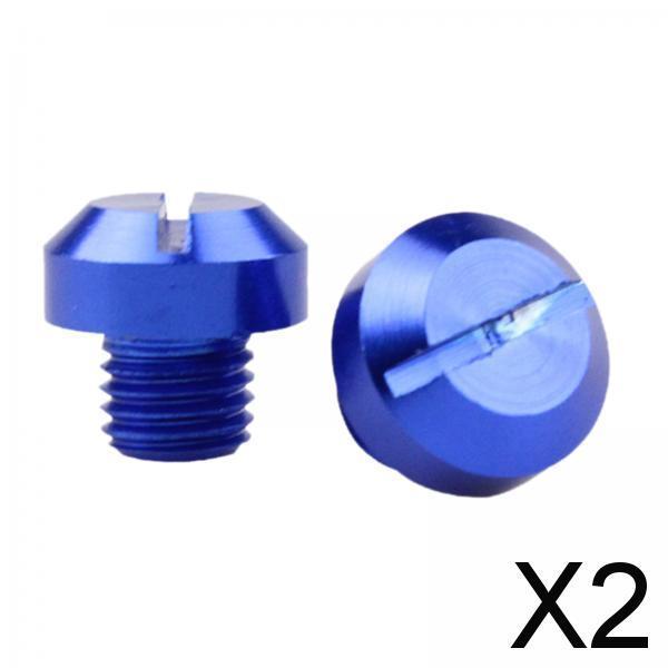 2x2 Pcs M10x1.25 Rearview Mirrors Thread Hole Plug Screw Bolts Blue Positive