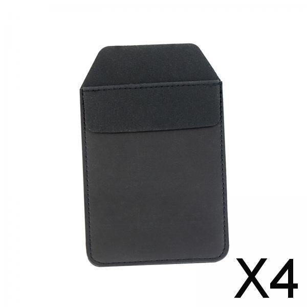 4xPocket Protector Leak Thick PU Leather for Shirts Pants Lab Coats Black