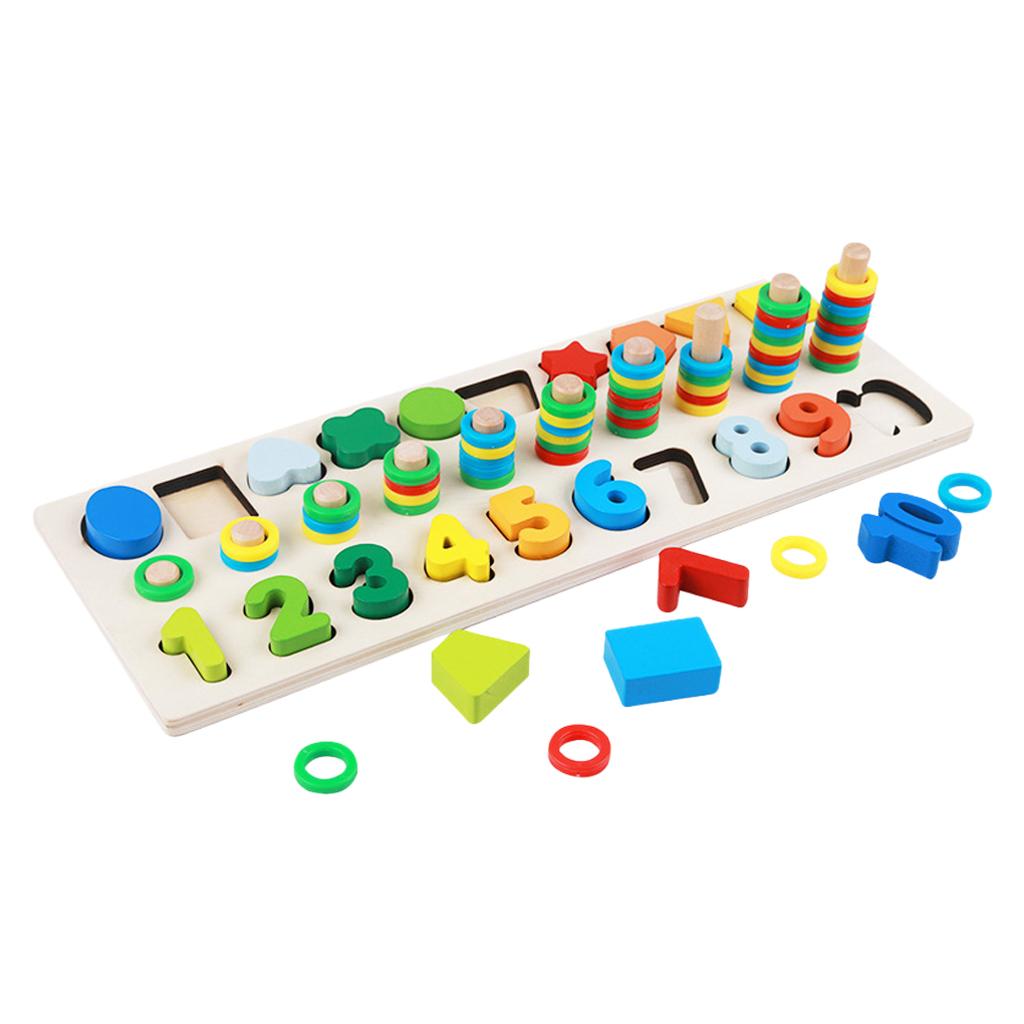Kids Wooden Number Puzzle Board Early Learning Educational Toys