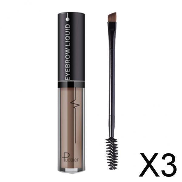 3xLong Lasting Smudge-Proof Tinted Liquid Eyebrow Defining Gel w/ Brush 4.5ml Brown