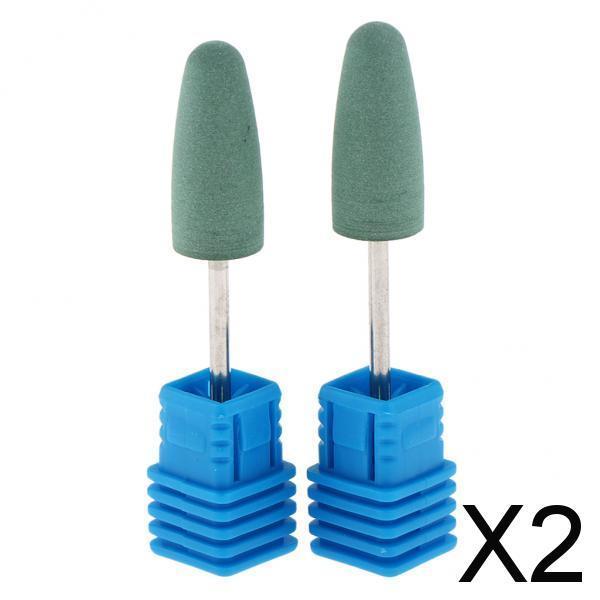 2x2pcs Pro Silicone Nail Polishing Cuticle Pusher Nail Art File Drill Bit X03